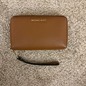 Michael Kors Tan Leather Wristlet